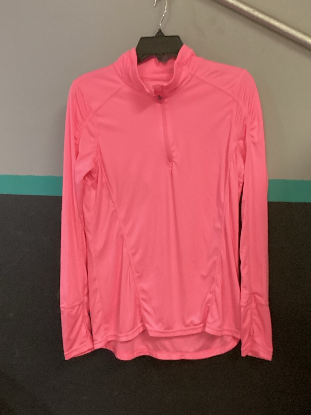 Danskin Hot Pink Long-Sleeve Quarter-Zip Performance Top